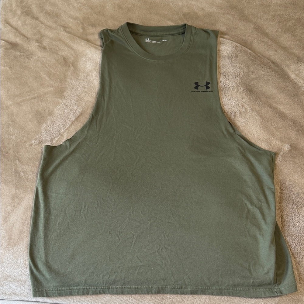 Under Armour Olive Tank Top with Black Logo